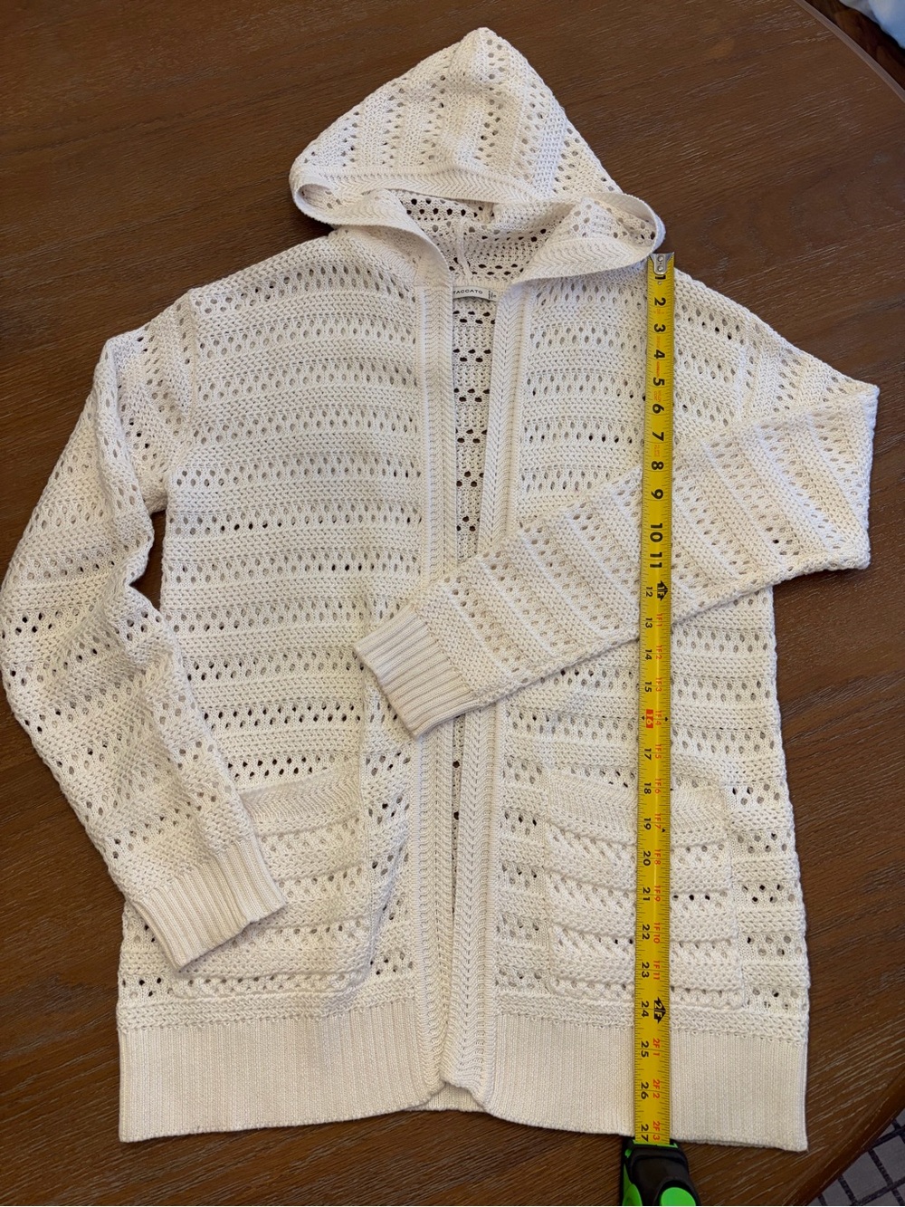 Staccato Open-Knit Hooded Cardigan
